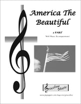 America The Beautiful 2 Part SAB choral sheet music cover